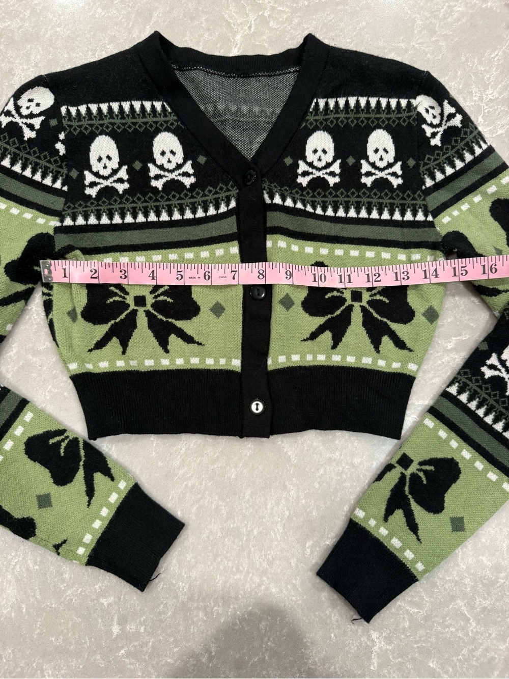 Romwe Skull Bow Knit Cardigan & Mini Skirt Set Goth Fairy Grunge Size Small - Picture 7 of 9